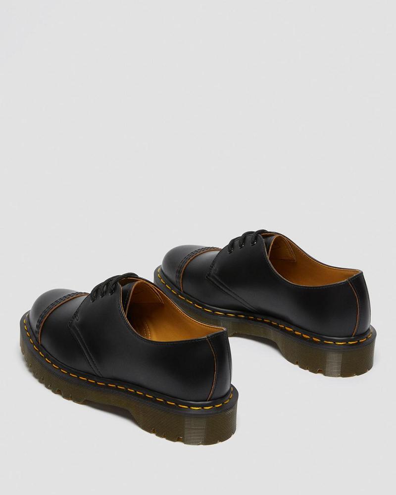 Women's Dr Martens 1461 Bex Made in England Toe Cap Oxfords Shoes Black | AU 339SGL